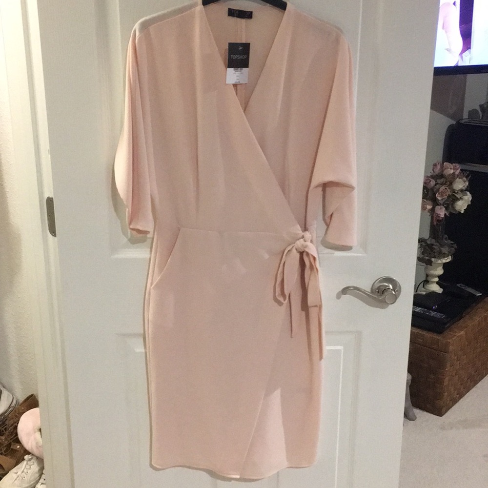 Light pink top shop wrap dress